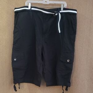 South Pole Black Cargo Shorts with White Accents